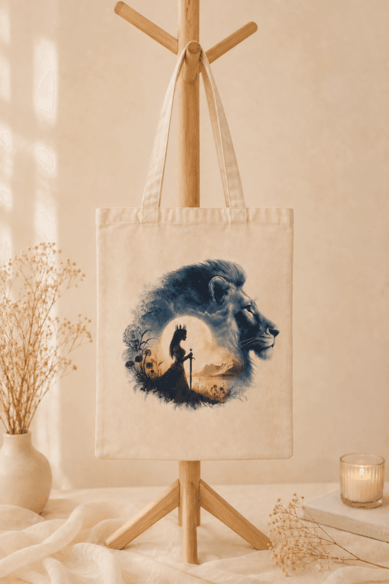 Tote bag « La femme et le lion »