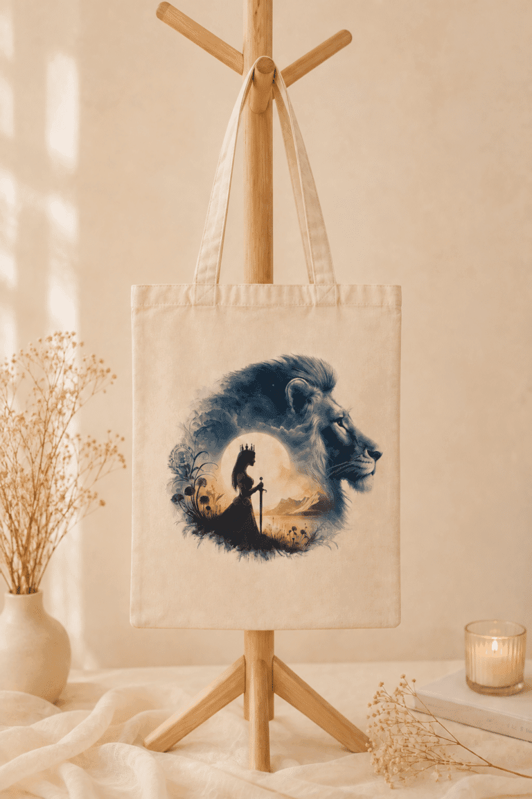 Tote bag « La femme et le lion »