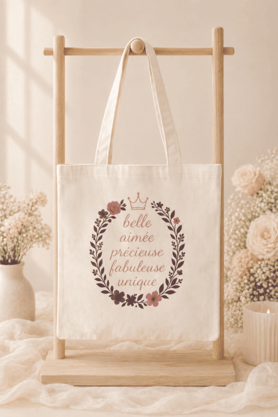 Tote bag « Belle, aimée »
