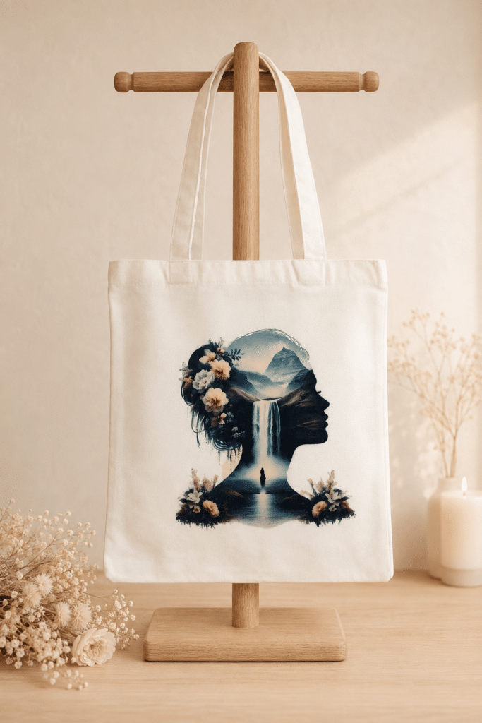 Tote-bag "la femme et la source"