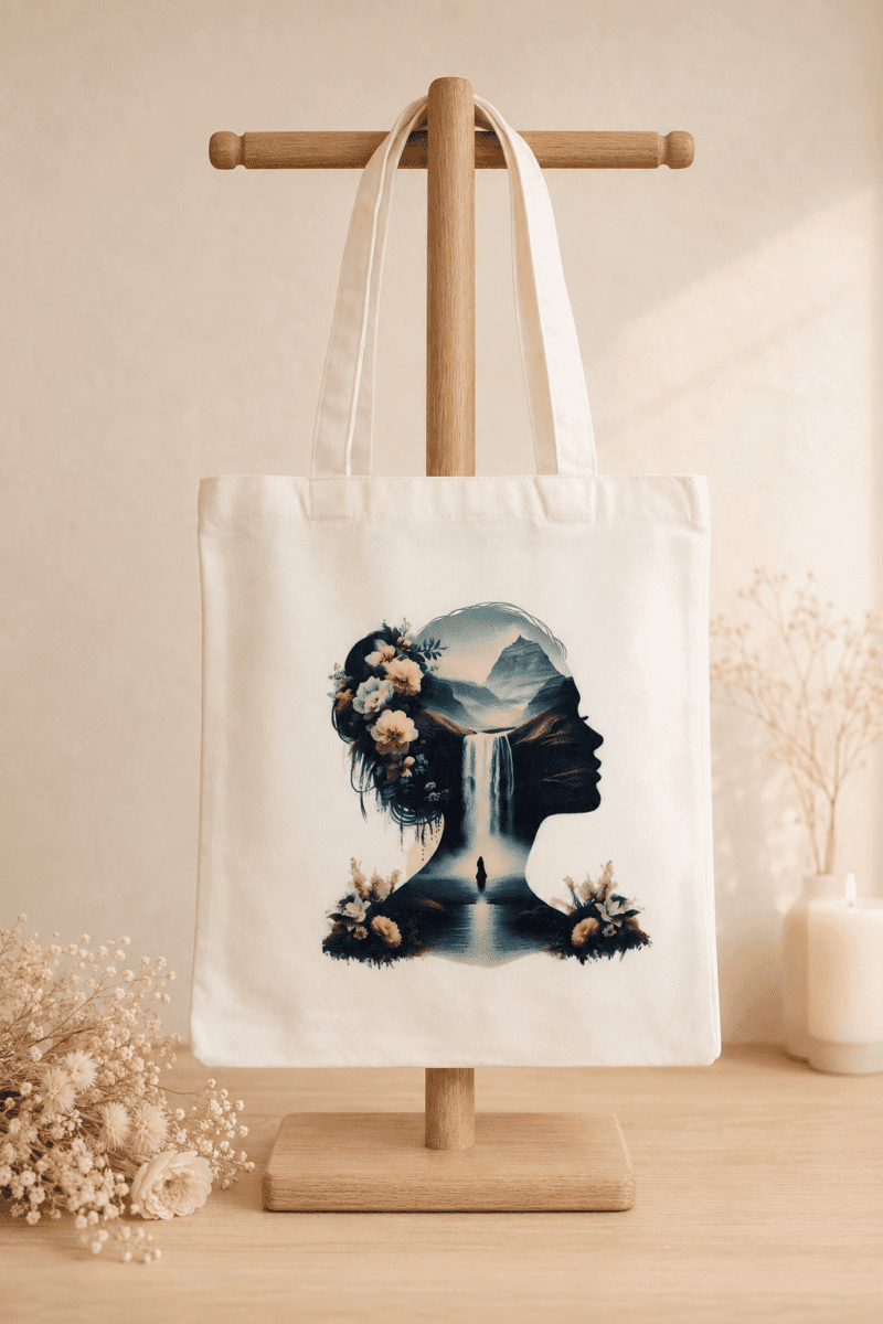 Tote bag « La femme et la source »